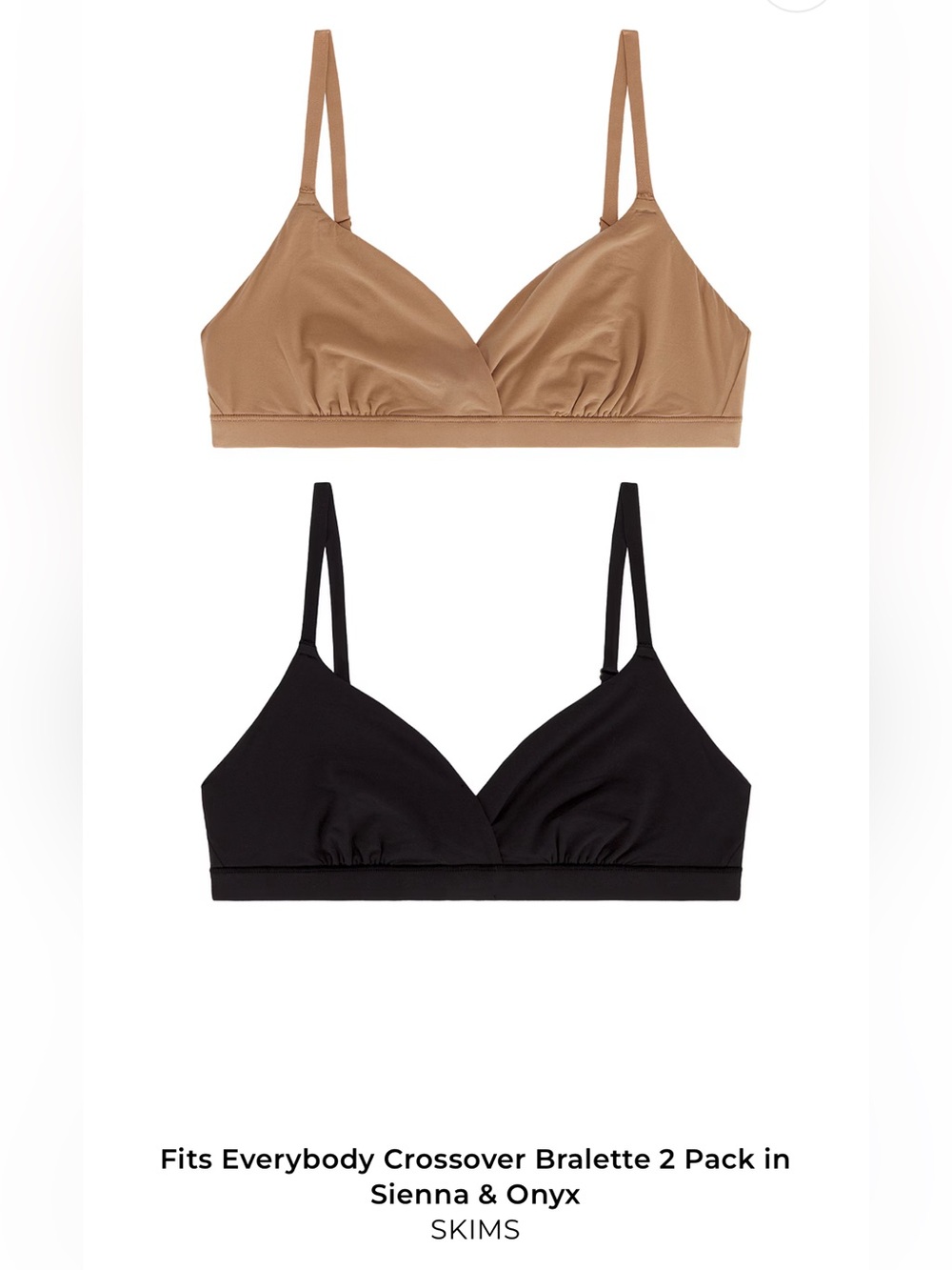 SKIMS 2-Pack Crossover Bralette in Sienna & Onyx